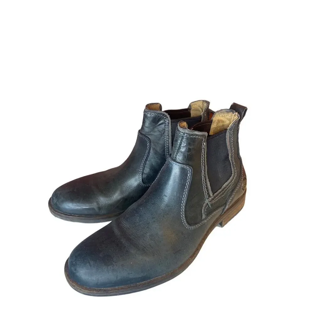 Leather Gray Blue Steve Madden Men's Ankle Boots 8 D - Picture 1 of 7